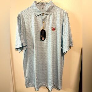 Limited Peter Millar Light Blue Kentucky Derby Mint Julep Performance Polo